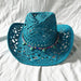 Rose Red Cowboy Straw Hat - Adjustable Wide Brim Sun Hat for All Seasons