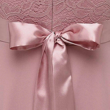 Chic Sleeveless Pink Lace Gown for Bridesmaids and Wedding Guests - Perfect for 2024 Celebrations