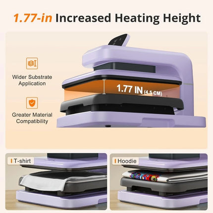 Auto Heat Press 2 Adjustable 15x15 Heats Fast Evenly for HTV Sublimati