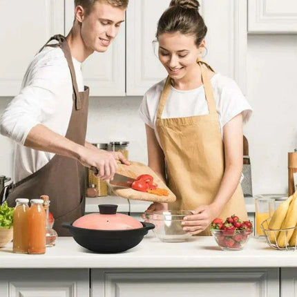 Stylish Ceramic Stew Pot for Gas Stoves - Practical Casserole with Lid for Easy Cooking