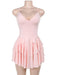 Elegant Backless Ruffled V Neck Summer Mini Dress for Women - Ideal for Parties and Gatherings