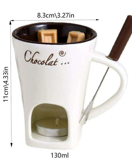 Elegant Ceramic Fondue Set with Butter Warmer for Decadent Dipping Experiences