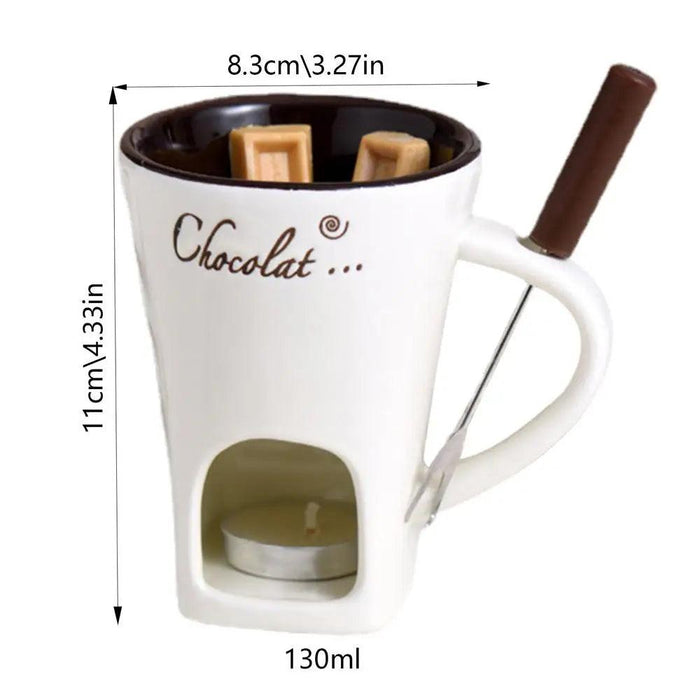Elegant Ceramic Fondue Set with Butter Warmer for Decadent Dipping Experiences