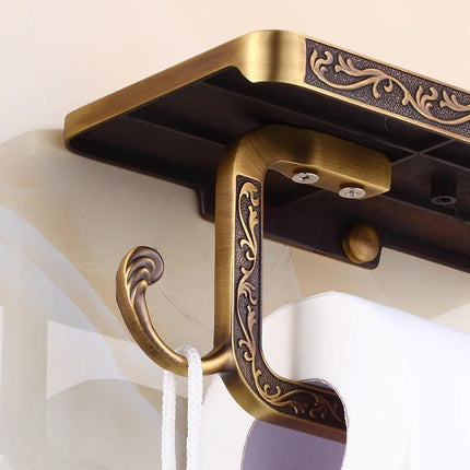 Vintage Antique Brass Wall-Mounted Toilet Paper Holder