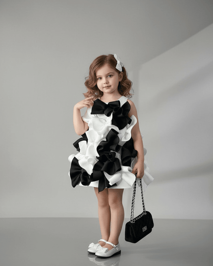 Eid Celebration Luxury One-Piece Dress for Young Girls - Elegant Birthday Party Outfit