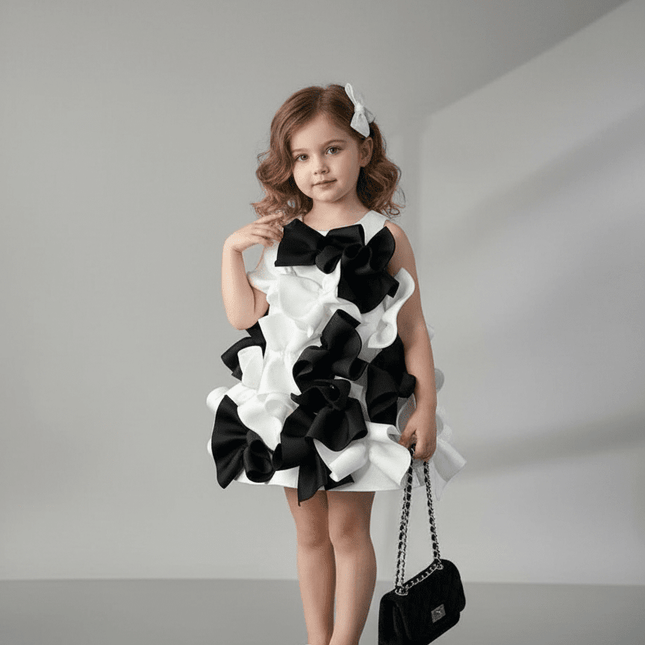 Eid Celebration Luxury One-Piece Dress for Young Girls - Elegant Birthday Party Outfit