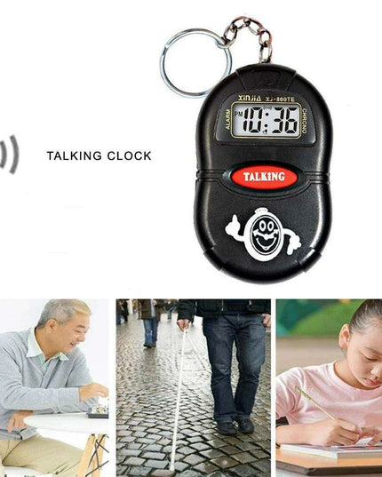 Smart Voice-Activated Talking Clock for Visually Impaired and Seniors - Clear Time Announcer with Multiple Alarm Options