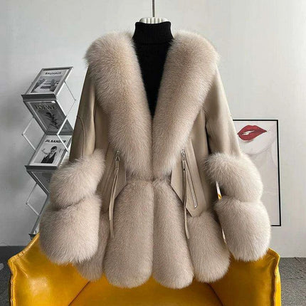 Luxurious Fox Fur Winter Coat: Chic Sophistication for Cold Days