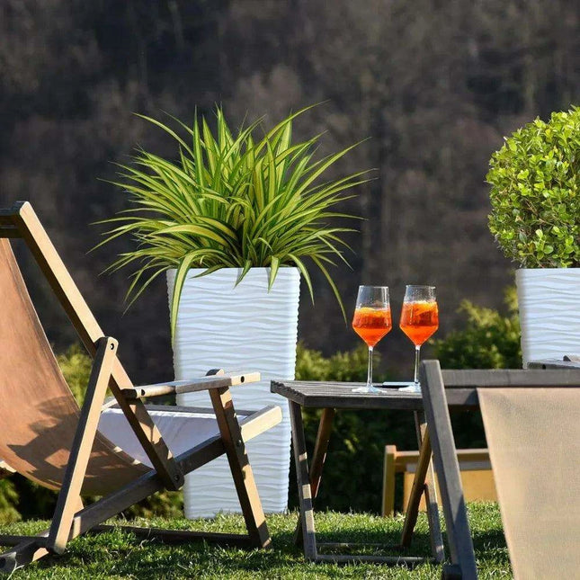 Chic White Square Planter Set - Stylish Addition for Any Space