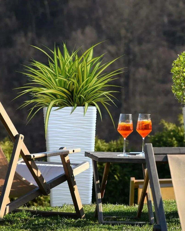 Chic White Square Planter Set - Stylish Addition for Any Space