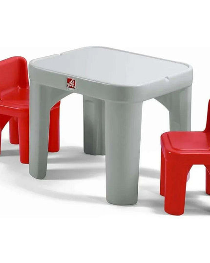 Imaginative Charcoal and Crimson Kids Play Table and Chair Set - Durable Furniture for Creative Adventures