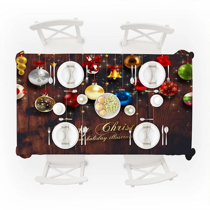 WanderingTribe Waterproof Christmas Tablecloth - Anti-Stain, Rectangul