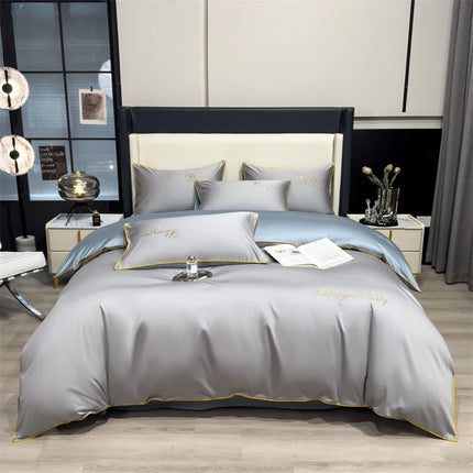 Monnom 100% Egyptian Cotton Duvet Cover Set - 3pcs, Soft & Durable