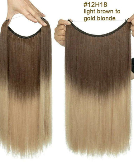 20-Inch Versatile Adjustable Invisible Wire Hair Extensions - Curly and Sleek Options