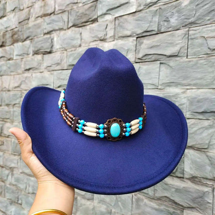 Stylish Handwoven Straw Cowboy Hat - Unisex Summer Sun Protection for 2023