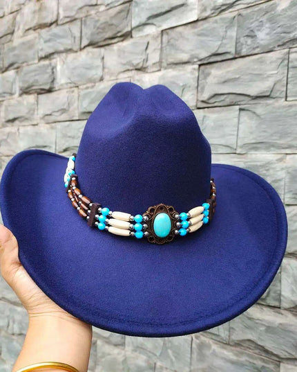 Stylish Handwoven Straw Cowboy Hat - Unisex Summer Sun Protection for 2023