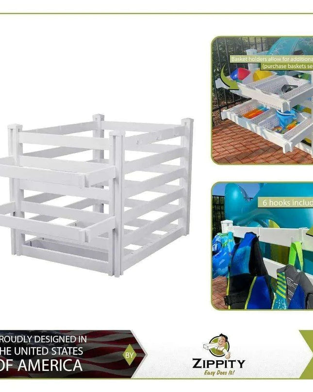 Poolside Storage Chest with Basket Compartments