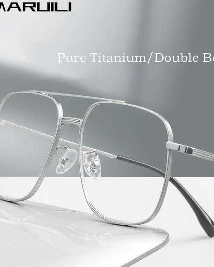Elegant Unisex Titanium Double Beam Aviator Sunglasses for Timeless Style