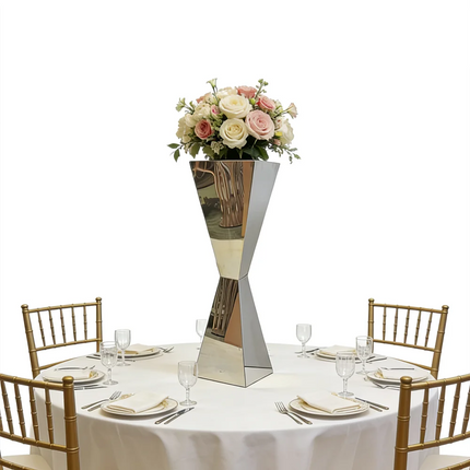 IMUWEN Shiny Stainless Steel Vase Wedding Table Centerpieces Flower Stands Vases Road Lead Party Decoration IM1112 imuwen-shiny-stainless-steel-vase-wedding-table-centerpieces-flower-stands-vases-road-lead-party-decoration-im1112