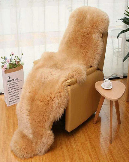 Luxurious Genuine Sheepskin Shag Rug for Ultimate Comfort - Soft, Plush Carpet for Sofa and Chair