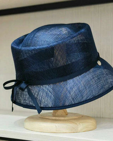 Vintage-Inspired Hemp Yarn Bow Fisherman Hat for Stylish Sun Defense