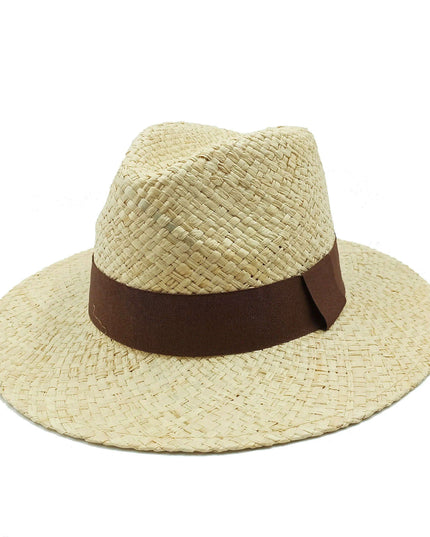 Chic Adjustable Wide Brim Straw Hat for Women - Stylish Sun Protection Beach Accessory Available in 50 Colors