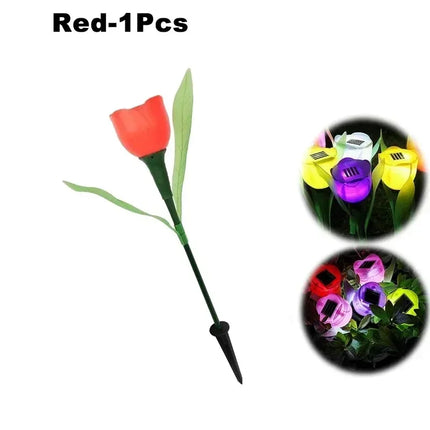 Solar LED Tulip Garden Lights — Waterproof Outdoor Pathway Decor