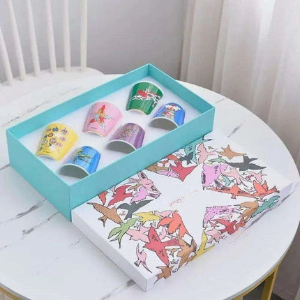 Elegant 6-Piece European Porcelain Coffee Mug Collection