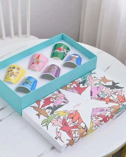 Elegant 6-Piece European Porcelain Coffee Mug Collection