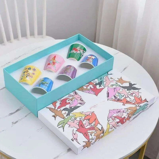 Elegant 6-Piece European Porcelain Coffee Mug Collection