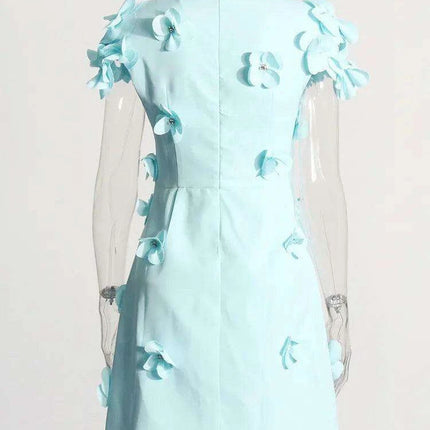 Chic Women's High-Waisted Mini Dress with Distinctive Patchwork and Embellishments