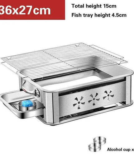 Deluxe Stainless Steel Fish Grilling Kit with Infusion Tray and Korean BBQ Features