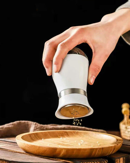 Elegant Stainless Steel Salt and Pepper Shaker Set with Seasoning Dispenser