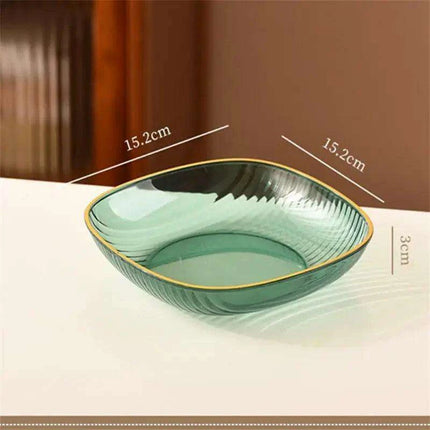 Chic Clear Serving Tray with Holder - Ideal for Elegant Salads and Snacks
