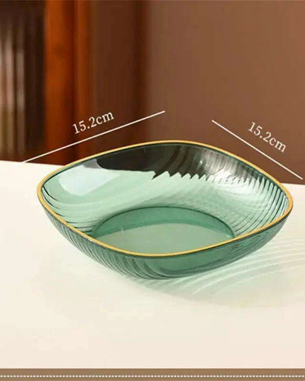 Chic Clear Serving Tray with Holder - Ideal for Elegant Salads and Snacks