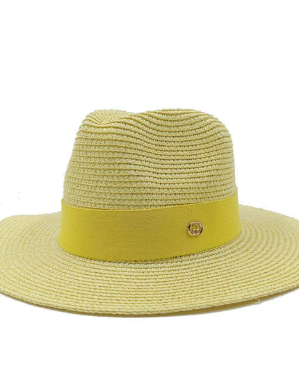 Chic Macaron White Straw Hat for Summer Travel - Essential Sun Protection for Beach Days 2023