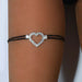 Shimmering Rhinestone Heart Leg Chain Jewelry for Women with Elastic Thigh Harness