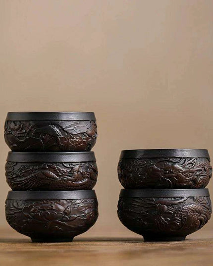 Handcrafted 85ML Jianshui Purple Pottery Tea Set