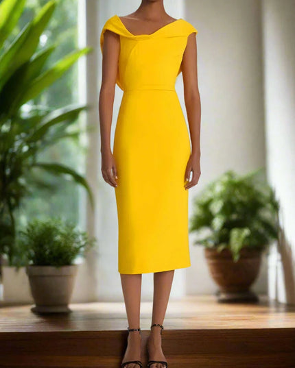 Customizable High Waist Summer Evening Dress with Stylish Back Split and Elegant Collar