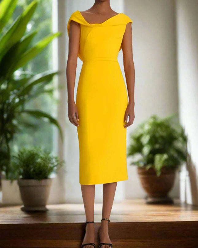 Customizable High Waist Summer Evening Dress with Stylish Back Split and Elegant Collar