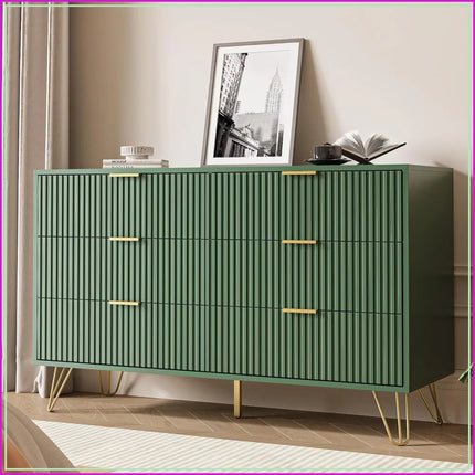 TideRise 7 Drawer Bedroom Dresser - Wide Chest with Gold Pulls, 47.2