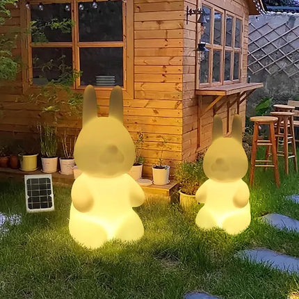Luminous Rabbit LED Garden Lamp — Solar & Plug-In Outdoor Light