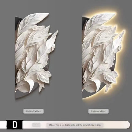 Modern Feather LED Wall Lamp – Mural Sconce for Living Room & Hallway