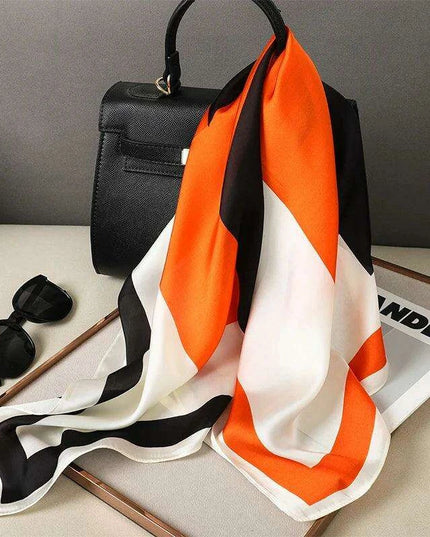 Elegant Satin Square Shawl Hijab: Luxurious 70x70cm Bandana for Women