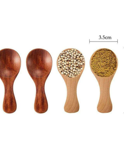 Eco-Friendly Mini Wooden Spice Spoons Bundle - Set of 4