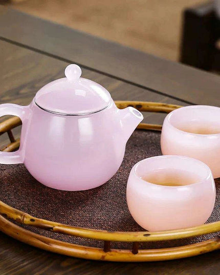 Dragon Egg Inspired Green Jade Glass Tea Infuser Pot - Elegant Petite Teapot for Brewing Green Tea