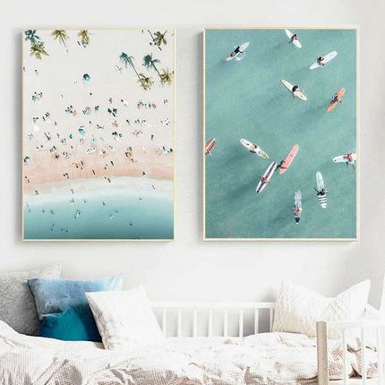 Oceanic Harmony Canvas Art Collection - Set of Vivid Coastal Masterpieces