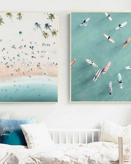 Oceanic Harmony Canvas Art Collection - Set of Vivid Coastal Masterpieces