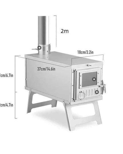 Compact Ultralight Stainless Steel Outdoor Wood Stove with Advanced Smoke Control System