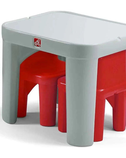 Imaginative Charcoal and Crimson Kids Play Table and Chair Set - Durable Furniture for Creative Adventures